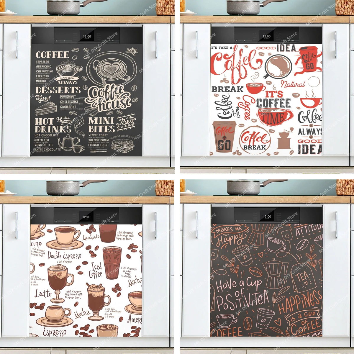 Kitchen Appliances Pictures - Retro Coffee Topics Cafe Design Lavastoviglie